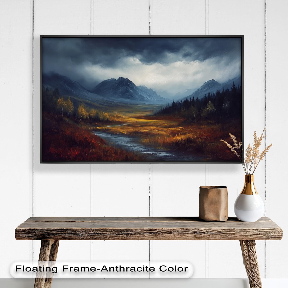 Moody Mountain Landscape, Rustic Home Decor - Image 3