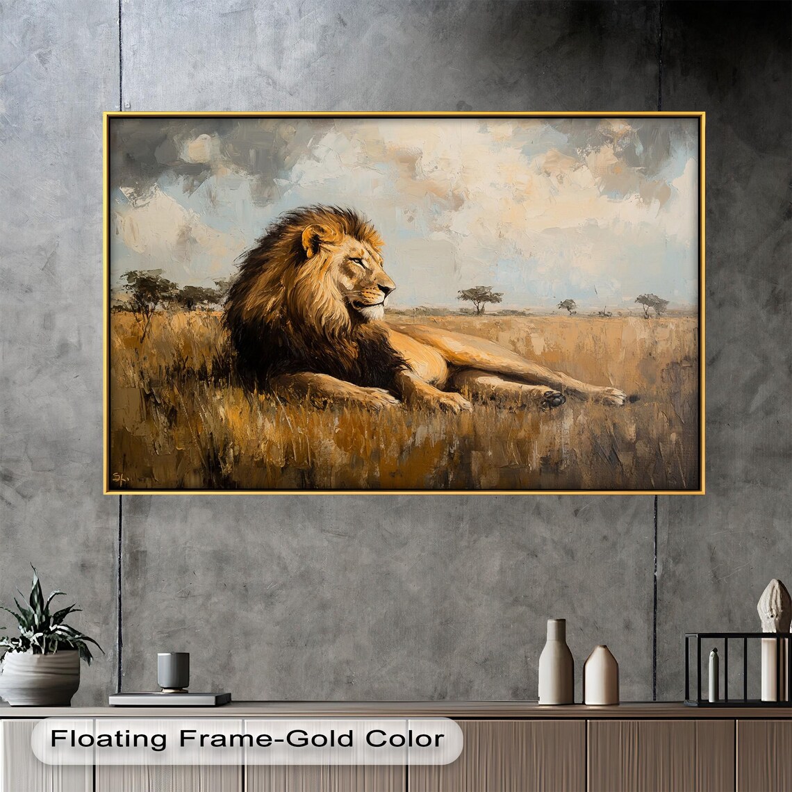 Majestic Lion Safari Wildlife Decor, Rustic Wall Accent - Image 3