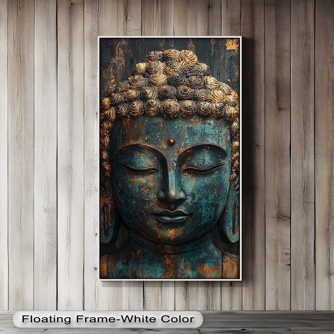 Rustic Buddha Face, Zen Decor Wall Art Print - Image 2