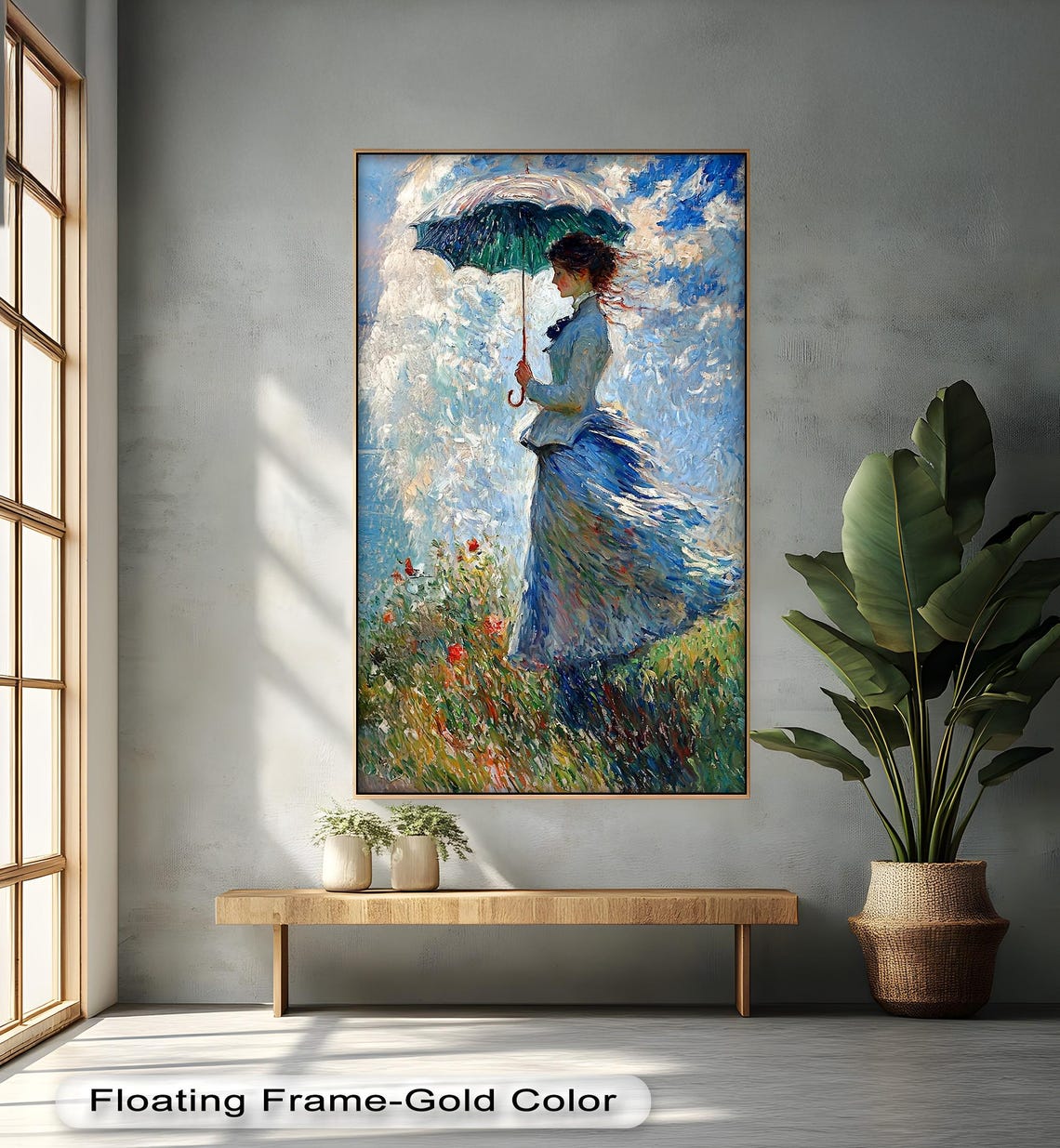 Woman With Parasol, Elegant Impressionist Nature Scene - Image 4