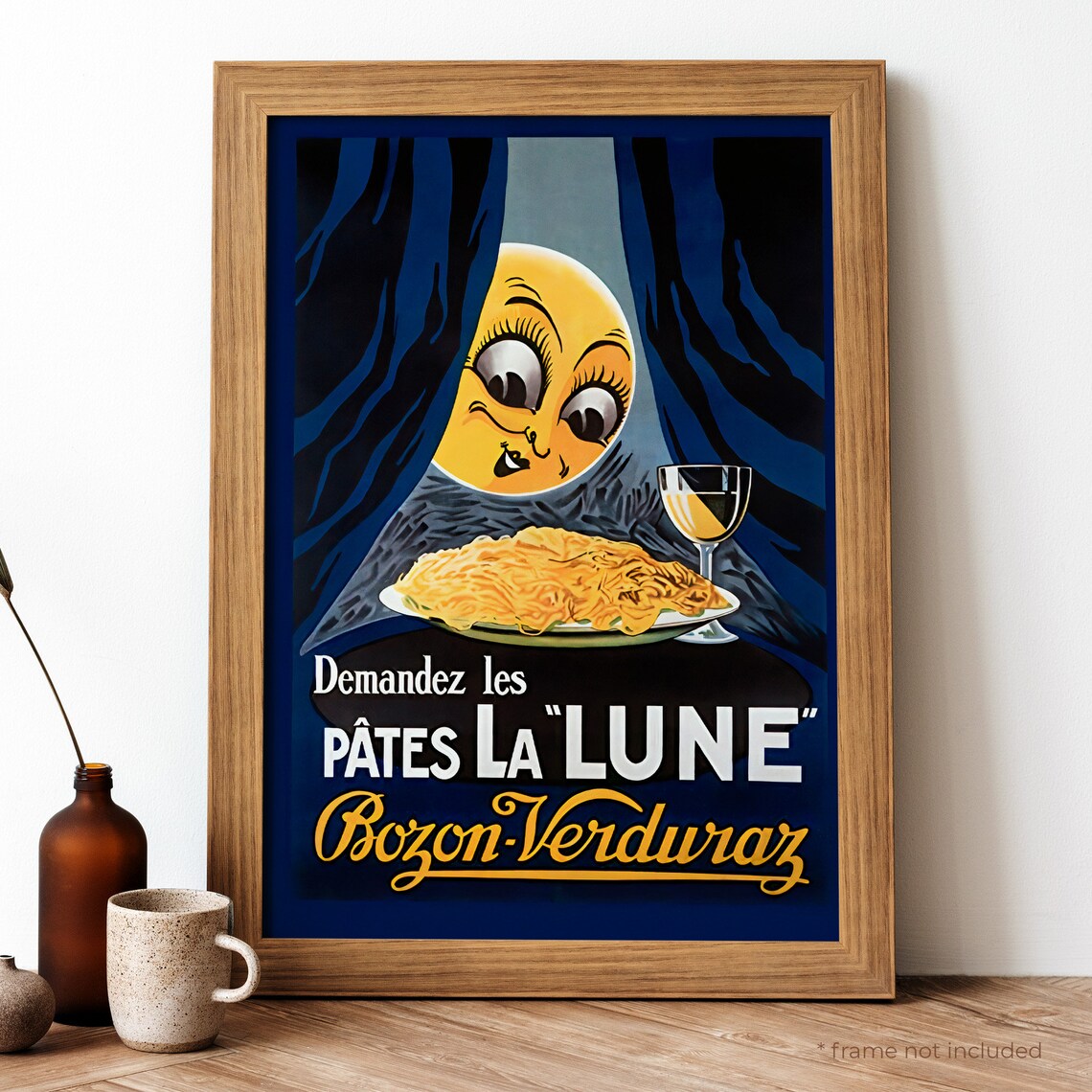 Pates La Lune Bozon Verduraz Vintage French Pasta Advertisement Poster