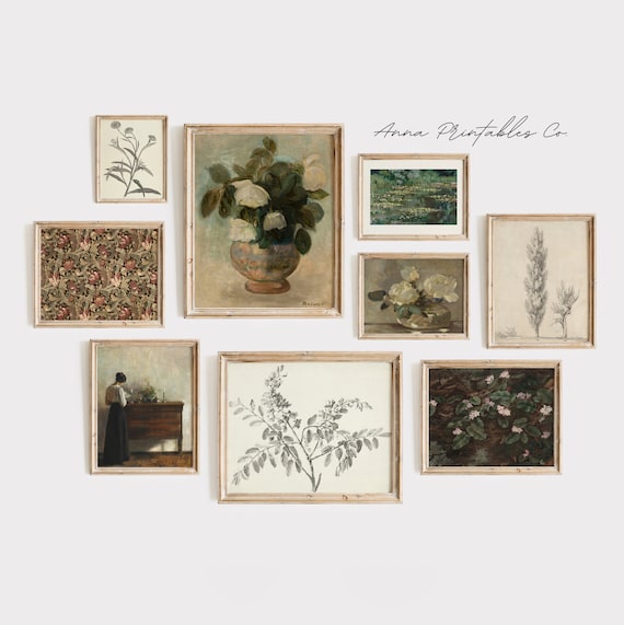 Green and Neutral Vintage Farmhouse Art Print Set