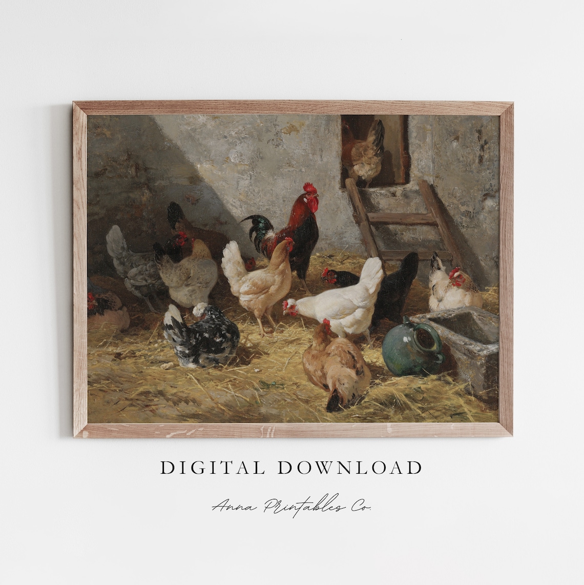 Chicken Coop Vintage Farmyard Scene Art Print