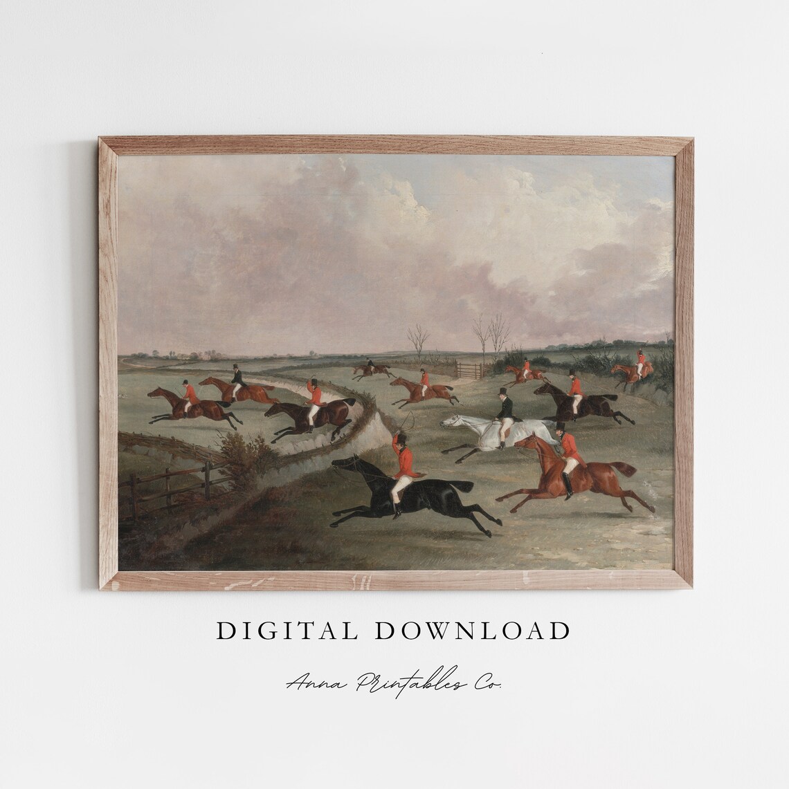 English Hunt Horse Painting, Victorian Equestrian Print