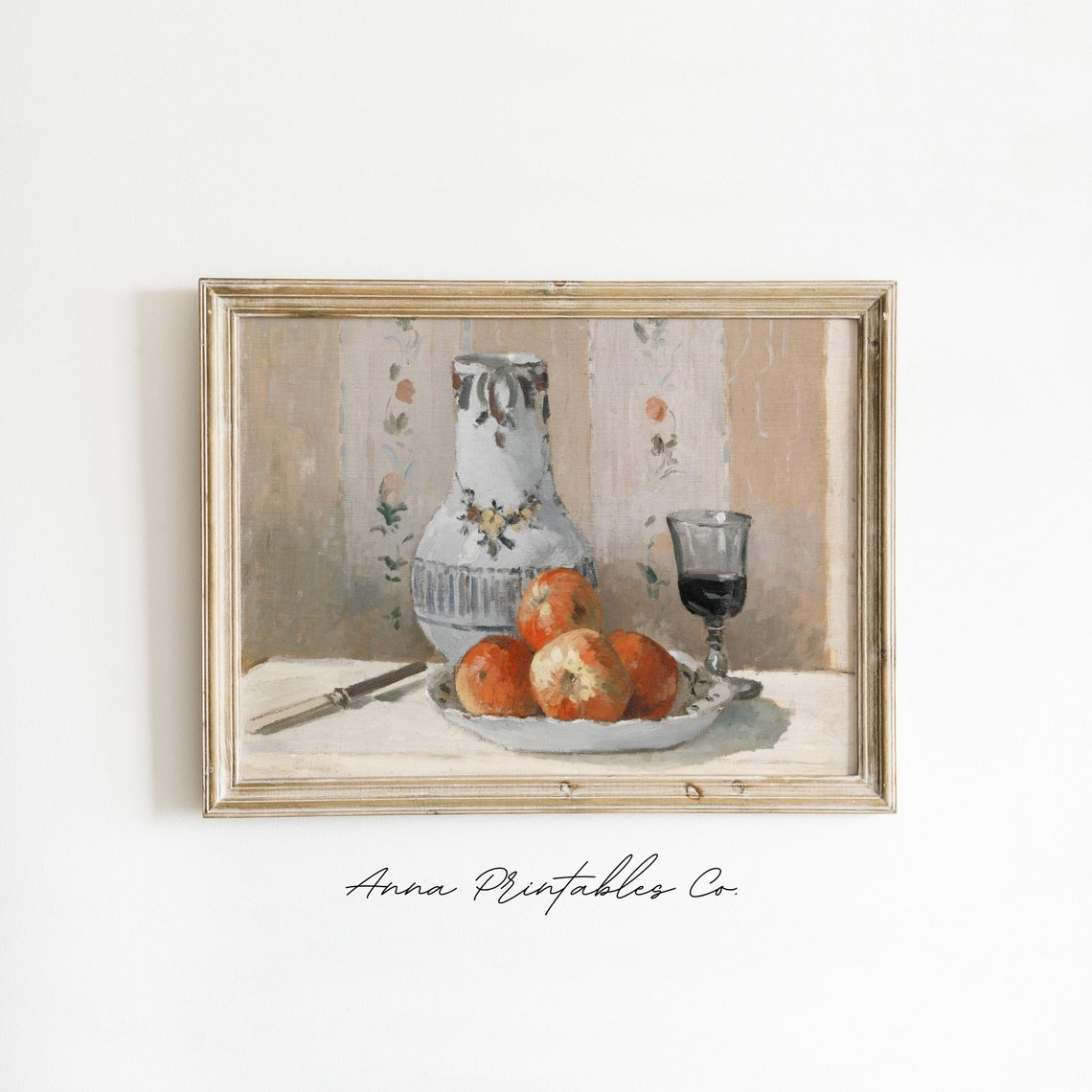 Antique Apples Still Life Vintage Impressionist Table Poster - Image 2
