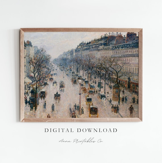 Pissarro Boulevard Montmartre Winter Paris Street Painting Poster