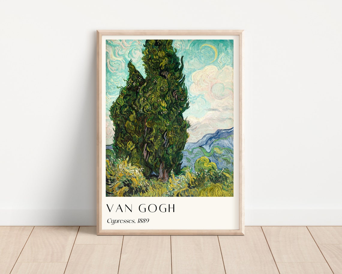 Van Gogh Cypresses 1889 Gallery Museum Exhibition Art Poster - Image 2