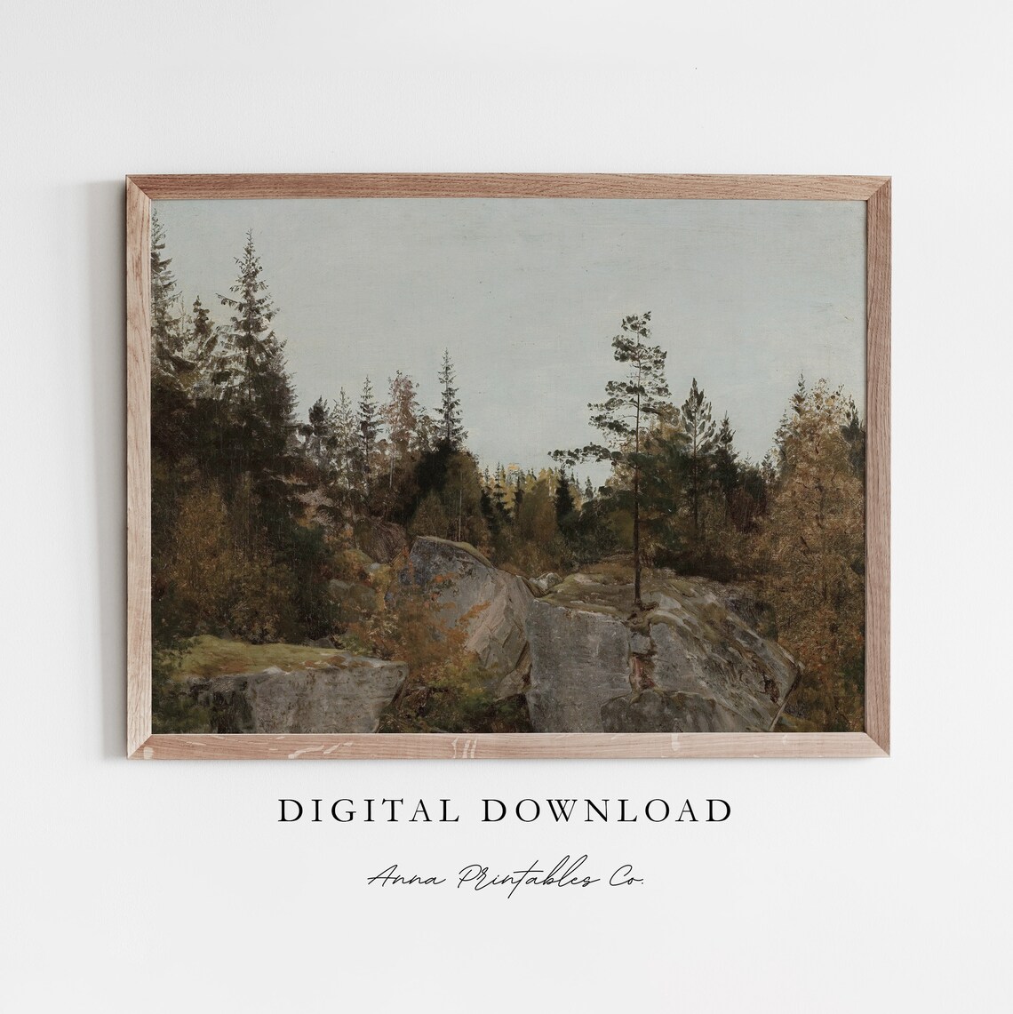 Norwegian Forest Vintage Moody Landscape Art Print