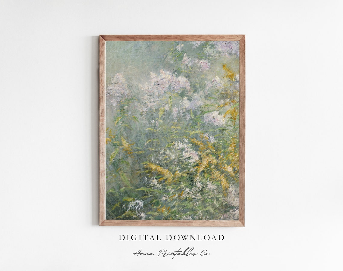 Soft Impressionist Garden Blooms Vintage Floral Painting Poster