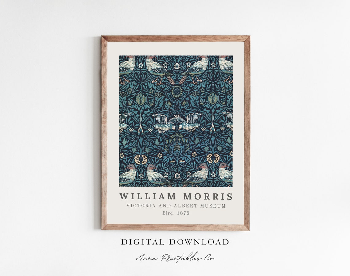 William Morris Bird 1878 Floral Textile Pattern Design Poster
