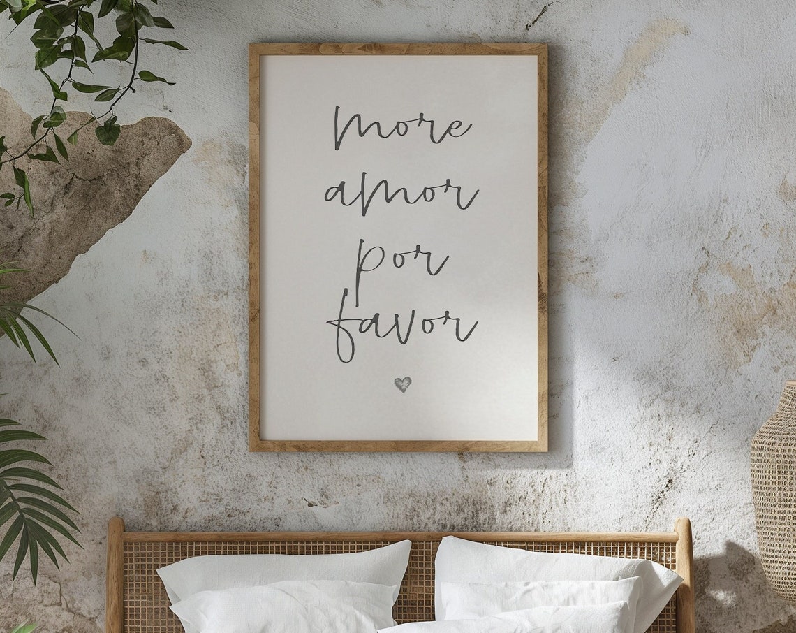 More Amor Por Favor Cute Script Heart Spanish Love Decor Poster - Image 3