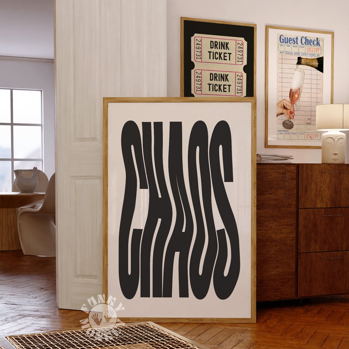 Chaos Typography Retro Art Print, Preppy Y2K Decor