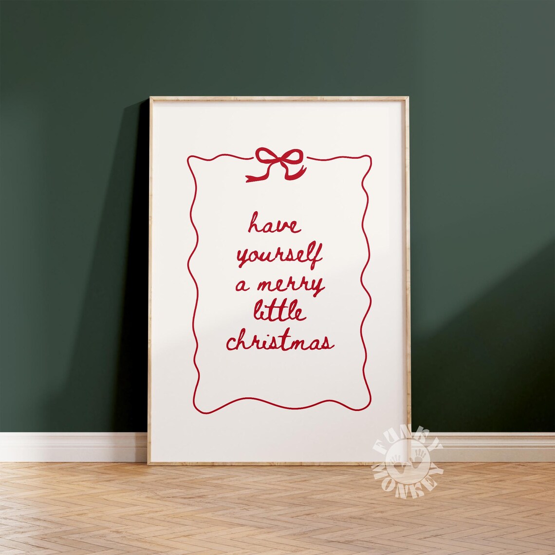 Merry Christmas Minimalist Holiday Art Print