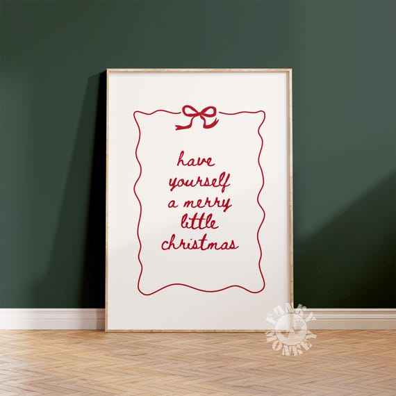 Merry Christmas Minimalist Holiday Art Print