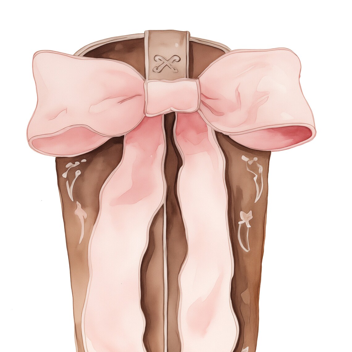 Cowgirl Boot Coquette Pink Bow Western Boots Art Print