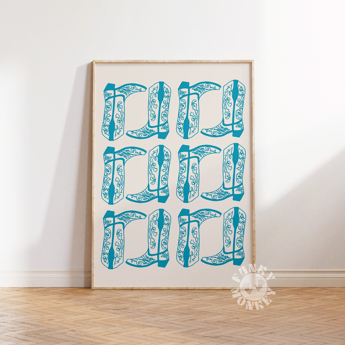 Long Live Cowgirls Teal Handwritten Script Western Quote Poster - Image 2
