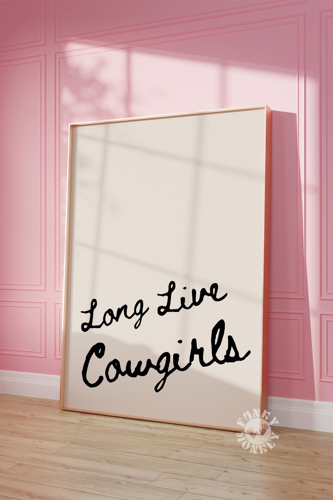 Long Live Cowgirls Black Handwritten Script Western Quote Poster - Image 3