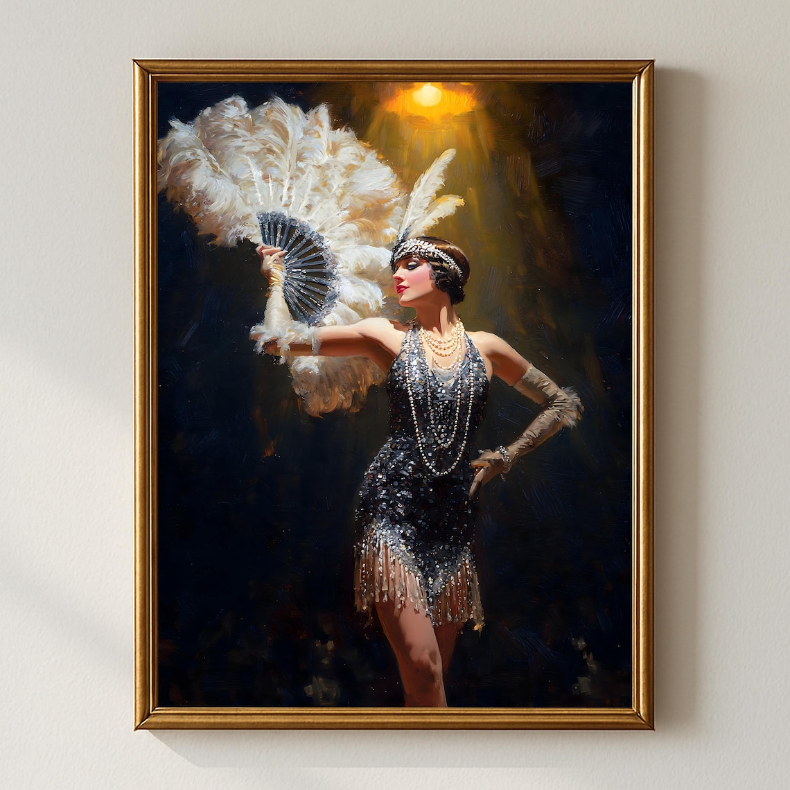 1920s Showgirl Vintage Flapper Dancer Art Print