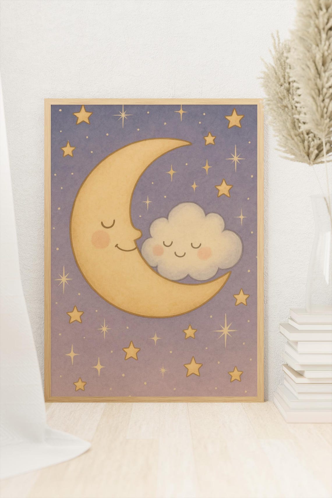 Moonbeam Magic Celestial Nursery Art Print