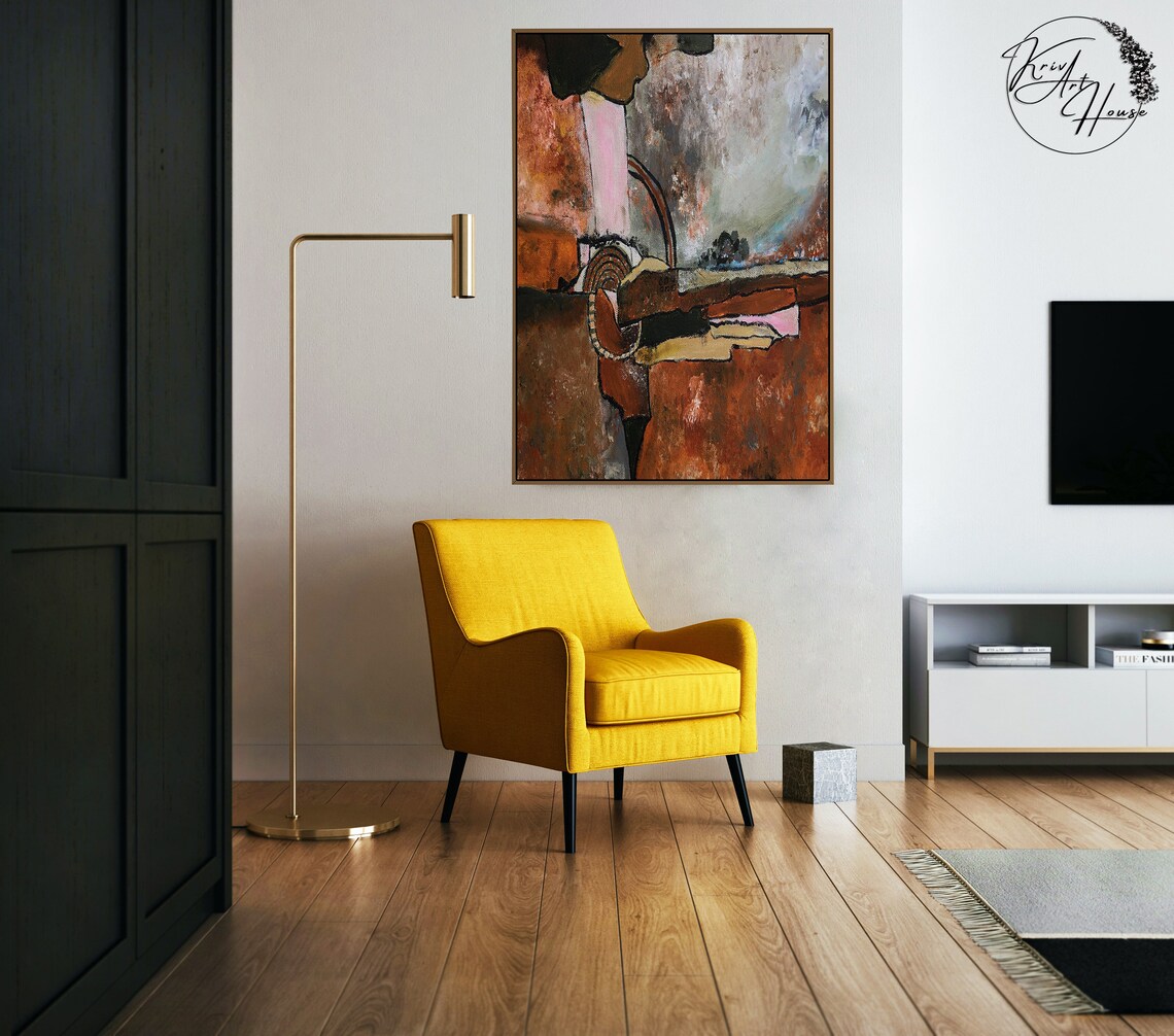 Terracotta Rust Abstract Arch Spiral Warm Tones Wall Art Print - Image 4