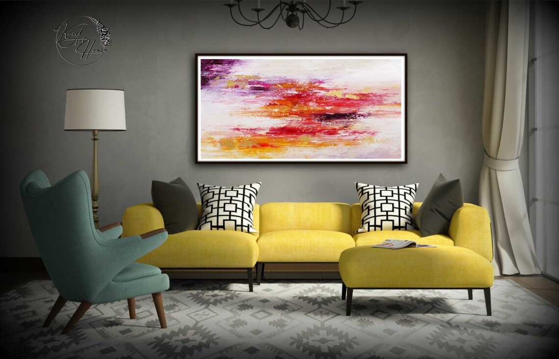 Abstract Oil Painting, Textured Modern Art Print - Image 2