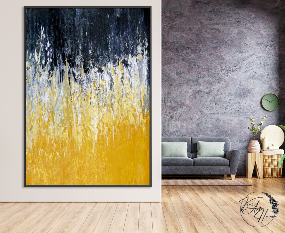 Black Gold and White Night Sky Textured Abstract Vertical Poster - Image 2