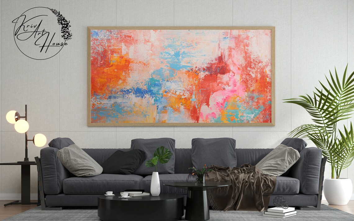 Abstract Acrylic Painting, Oversized Wall Art Print