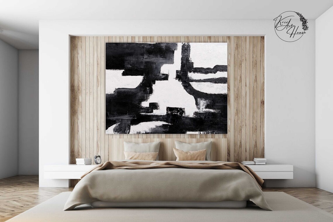 Black And White Abstract Painting, Minimalist Art Print - Image 2