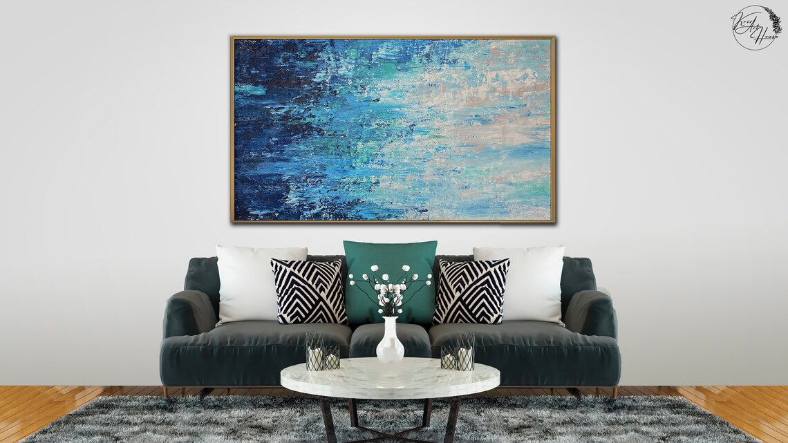 Abstract Coastal Seascape Art Print, Office Decor - Image 3
