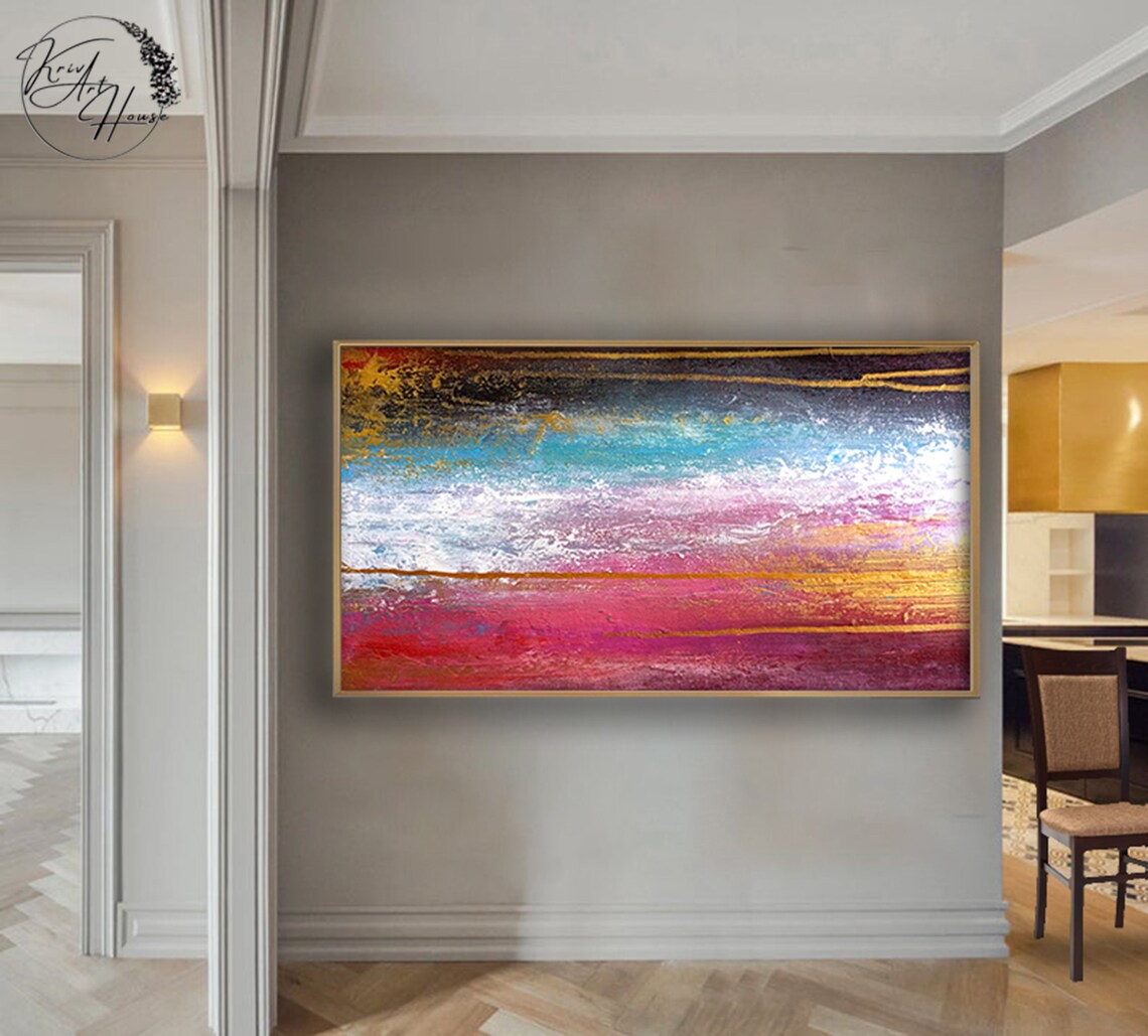 Pink Acrylic Abstract Painting, Modern Art Print - Image 4