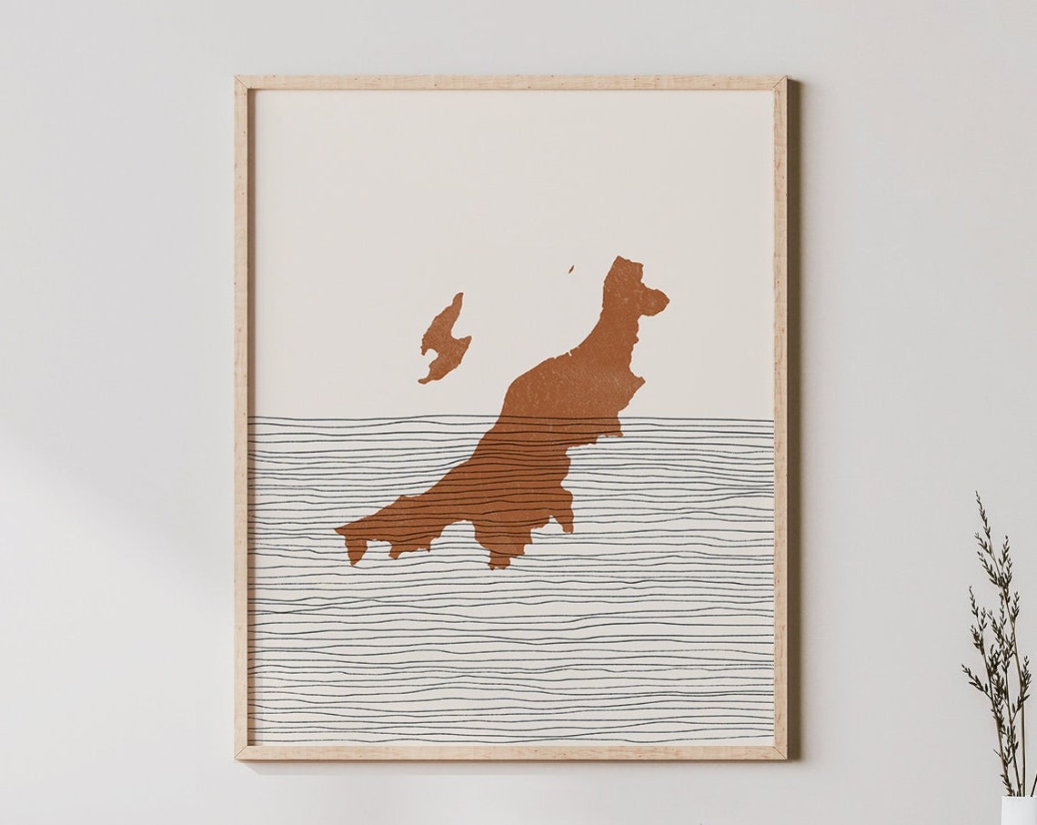Niigata Japan Print Boho Wall Art Travel Poster Prefecture Map Silhouette Japanese