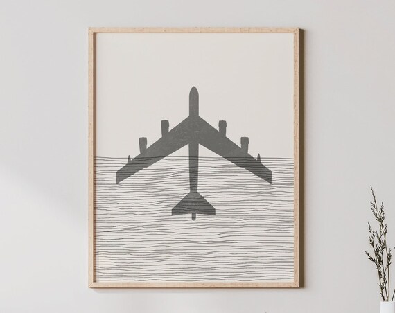 Boho B52 Art Wall Decor Minimalist Stratafortress Poster Bomber Print Gift