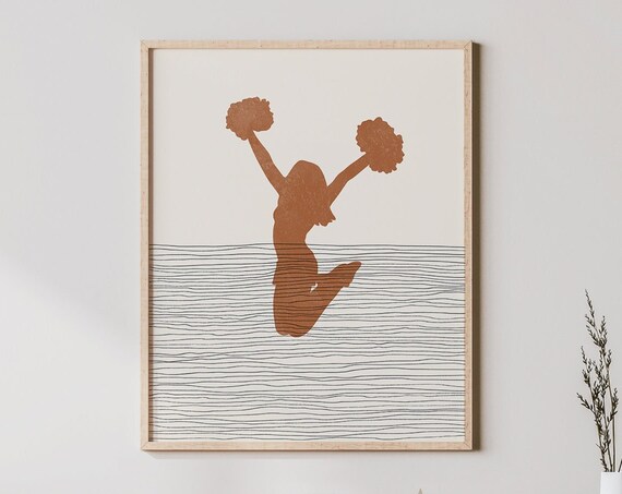 Boho Cheerleader Print, Minimalist Cheer Poster