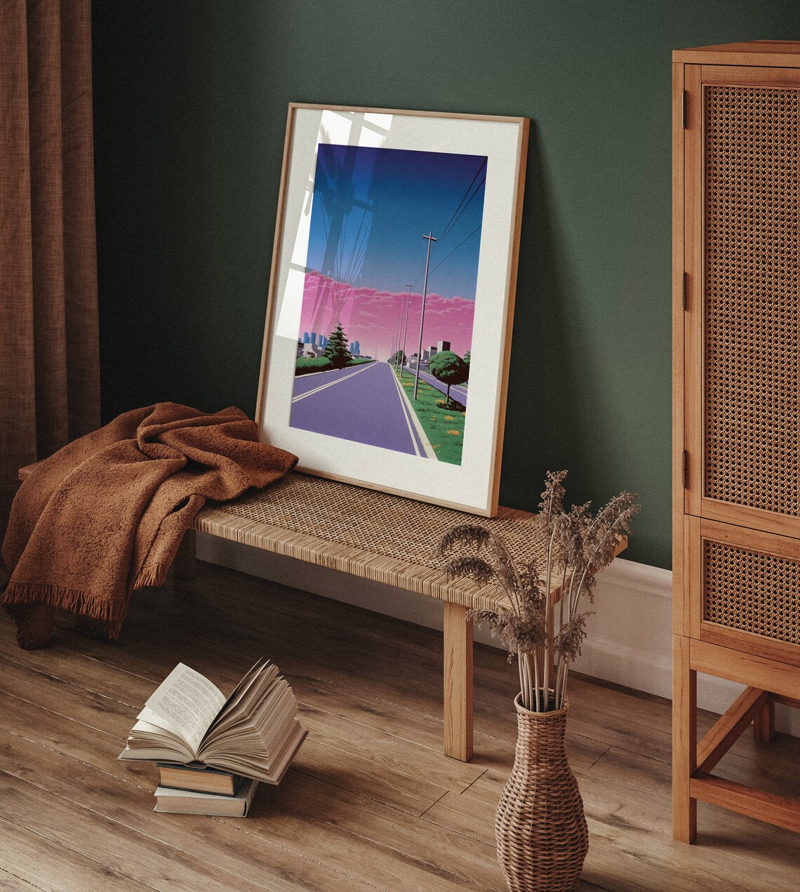 Vintage Japanese Retro Poster, Surreal Wall Art - Image 5