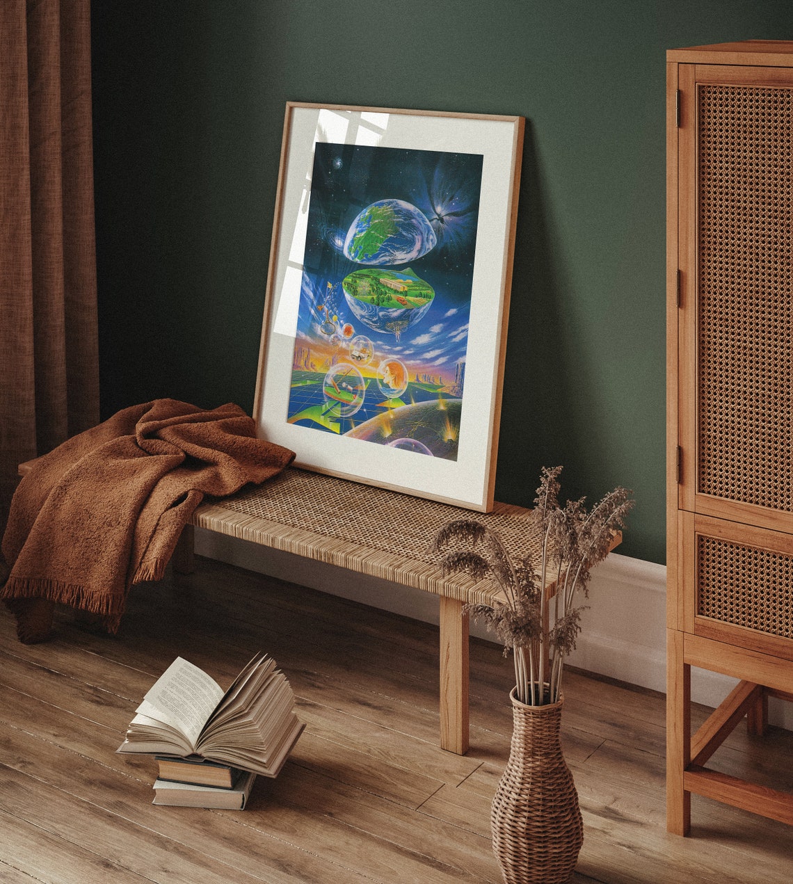 Surreal Split Earth Space Collage Cosmic Dreamscape Art Poster - Image 6
