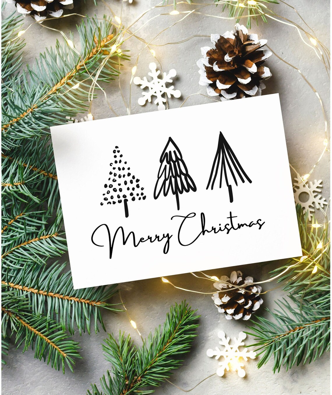 Merry Christmas Trees Minimal Scandi Holiday Poster - Image 4