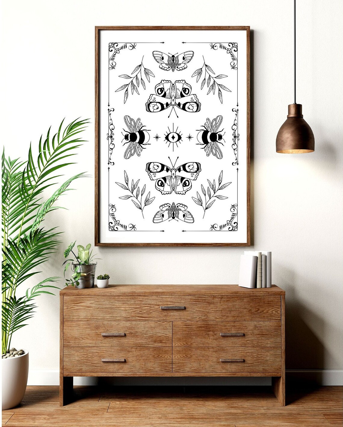 Vintage Pinned Butterfly Bee Moth Botanic Poster - Image 5