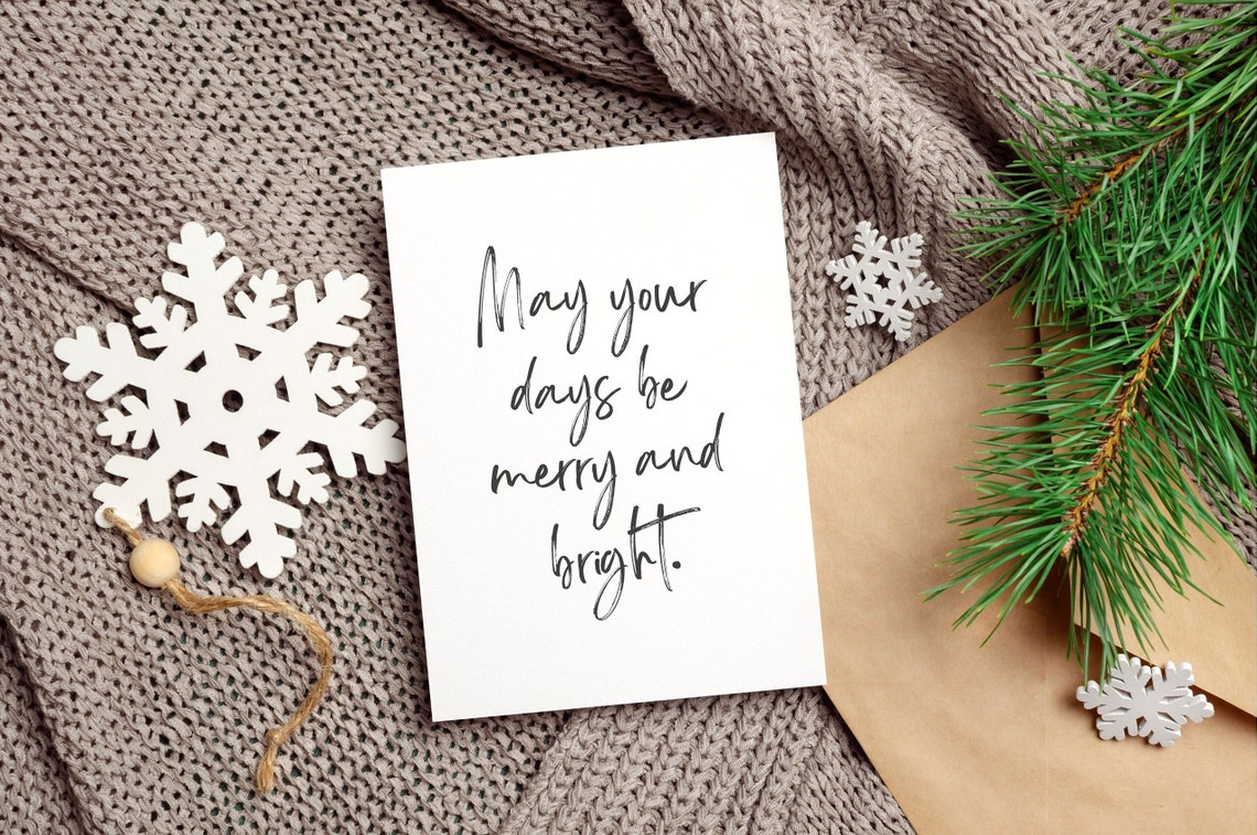 May Your Days Be Merry and Bright Script Quote Wall Decor Poster - Image 5