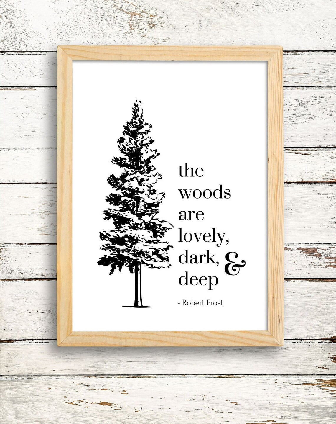 The Woods Are Lovely Dark and Deep Robert Frost Wall Decor Poster - Image 3