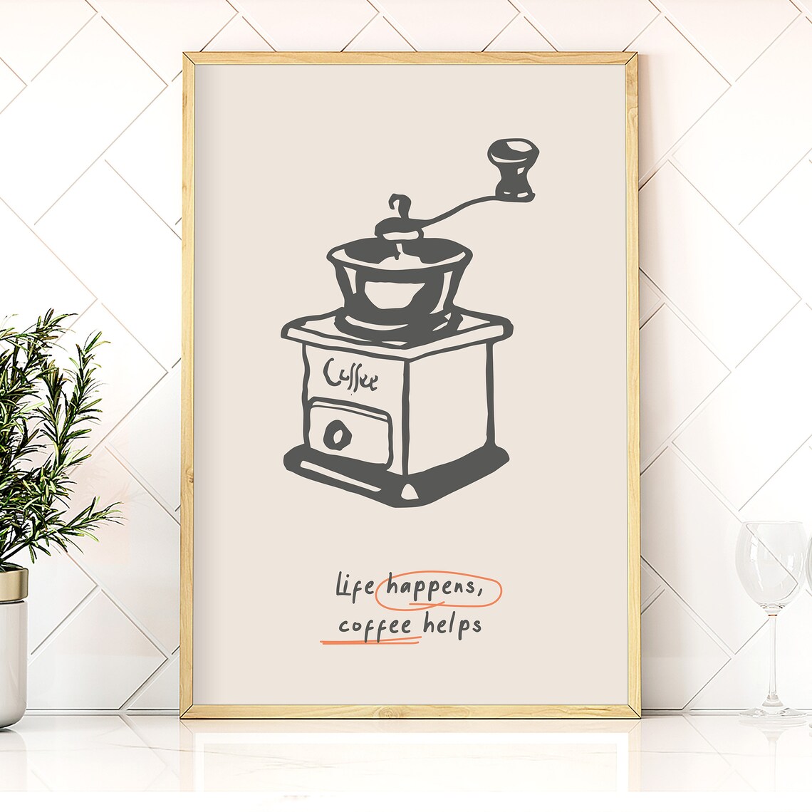 Coffee Grinder Modern Style Kitchen Decor Poster - Image 4