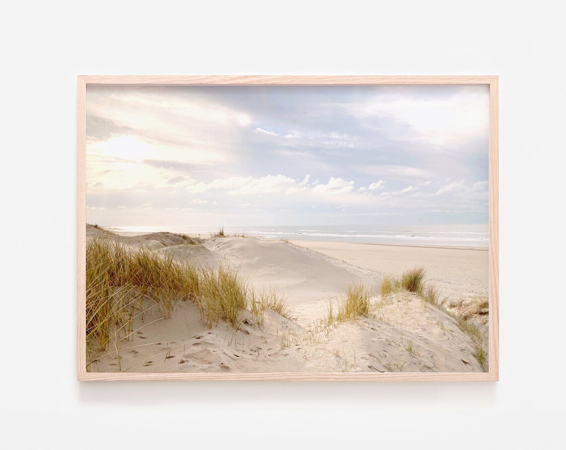 Beach Sand Dunes Coastal Reeds Boho Art Print