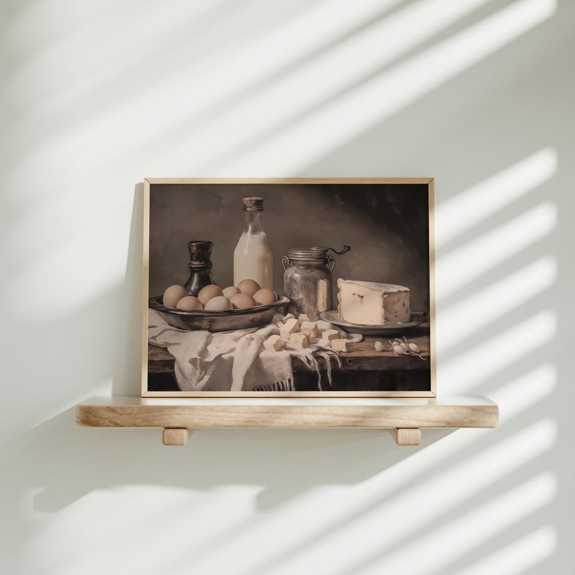 Rustic Eggs Milk Cheese And Butter Farmhouse Still Life Poster - Image 4