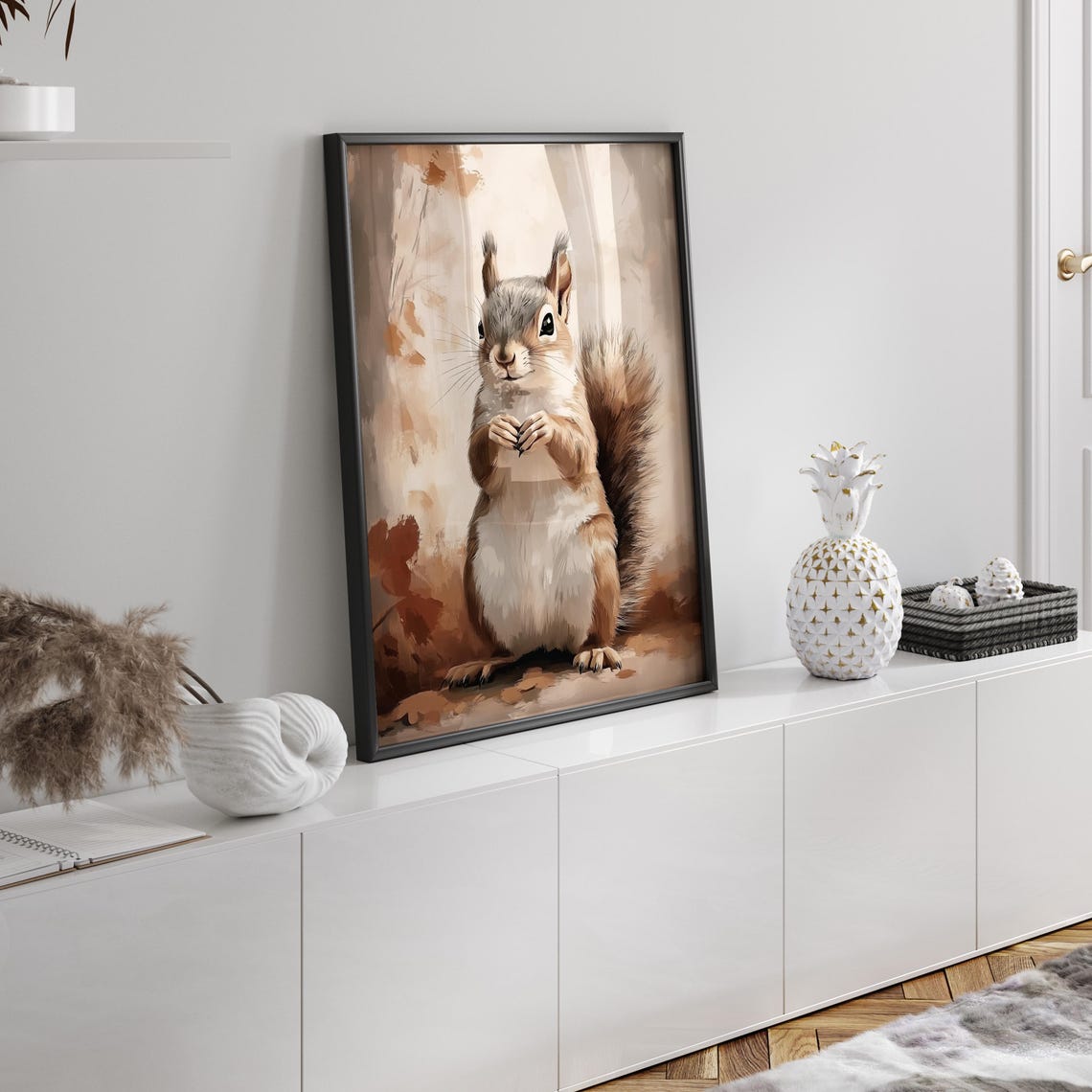Cheerful Squirrel with Big Eyes and Fluffy Tail Portrait Poster - Image 2