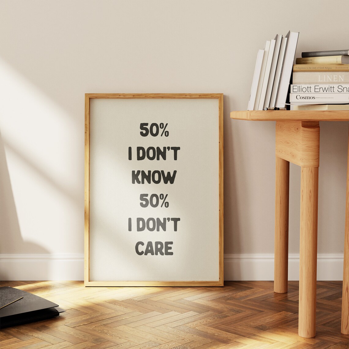 I Don't Know I Don't Care Funny Room Decor Art Print - Image 2