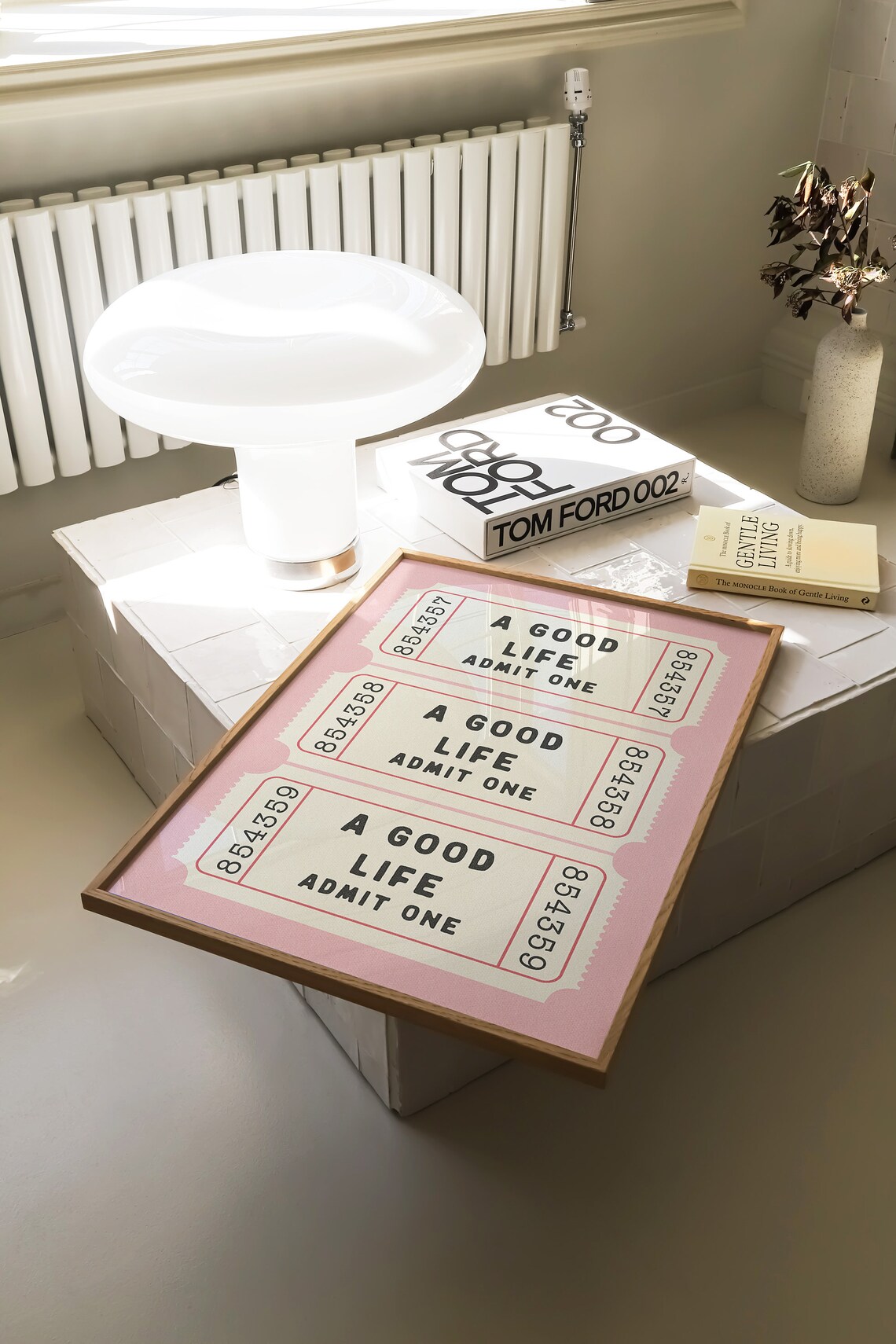 A Good Life Ticket Art Print, Retro Affirmation - Image 2