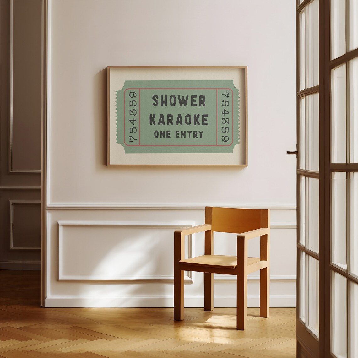 Shower Karaoke Ticket Horizontal Bathroom Poster - Image 3