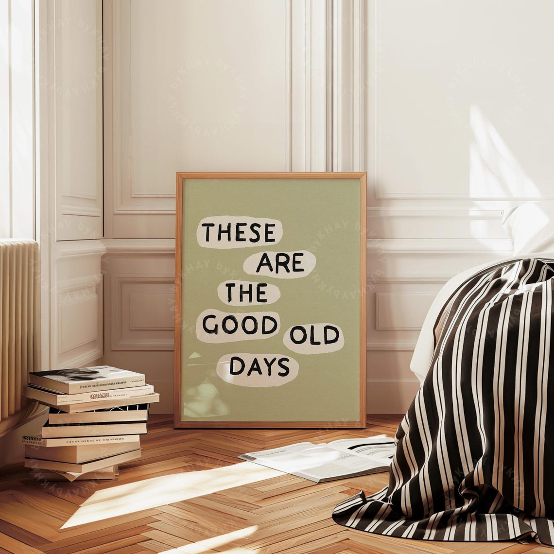 These Are The Good Old Days Sage Green Handwritten Positive Quote Poster - Image 4