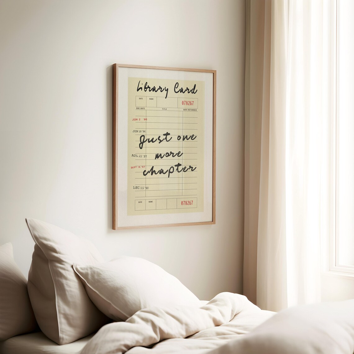 Just One More Chapter Library Card Poster, Vintage Preppy - Image 2