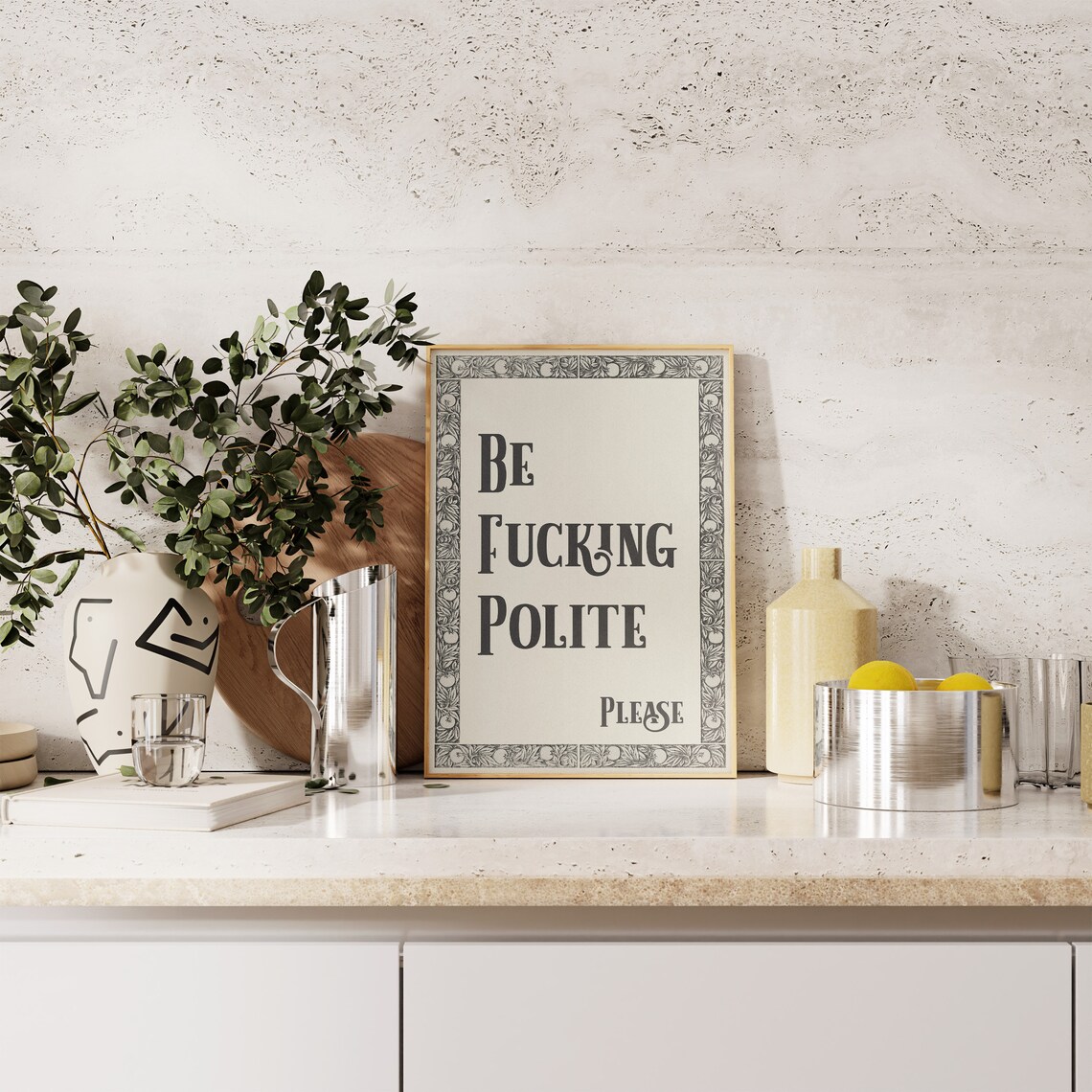 Be Polite Please Funny Typography Art Print - Image 2