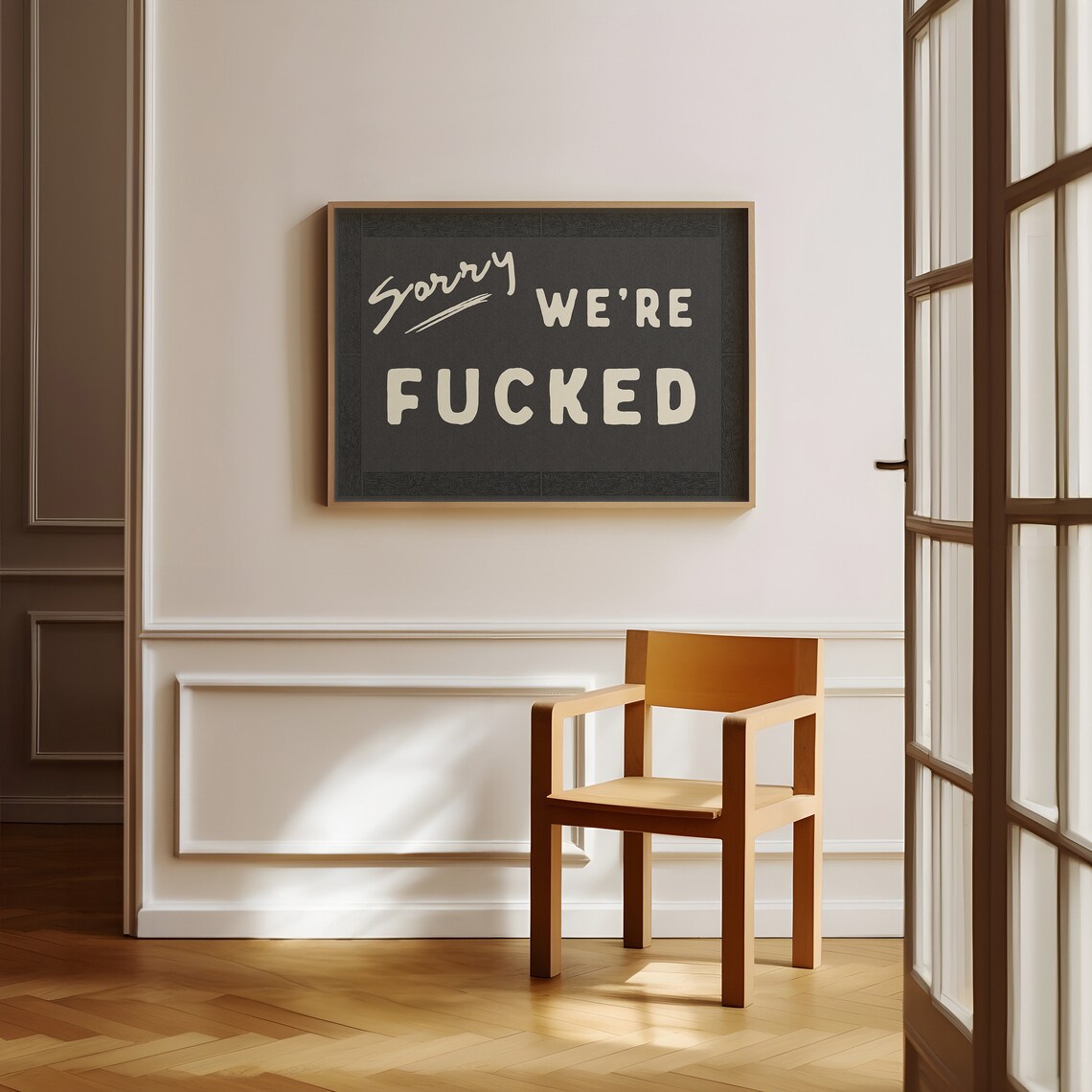 Sorry We're Fucked Vintage Sign Poster, Retro Humor - Image 3